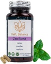 Zen Blend - Stress und Angst Ergänzung mit Ashwagandha, L-Theanin, Heilige Basilikum, Skullcap, Passionflower & Lemon Balm | Unterstützt Stimmung, Fokus & Stress Relief | Vegan & Non-GMO | 60 Kapseln