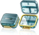 Small Pill Box, Travel Pill Case, Acedada Daily Pill Container für Geldbeutel, Feuchtigkeitsdicht 7 Komponenten Pillenhalter, Stylish Portable Medicine Vitamin Organizer für Nahrungsergänzungsmittel Fischöle, Blau