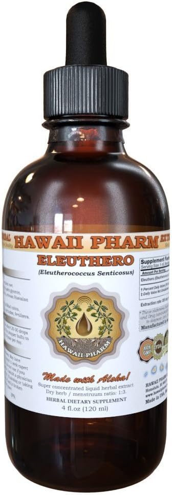 HawaiiPharm Eleuthero (Eleutherococcus Senticosus) Sibirische Ginseng Liquid Extract 2 oz