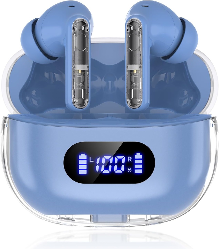 Blue Wireless Earbuds P1 PRO, Kopfhörer Wireless Bluetooth Kopfhörer mit klaren Anruf Mics Ohr Buds, Komfortable Fit, IPX7 wasserdicht lange Akkulaufzeit, 30H Playtime für Sporttraining