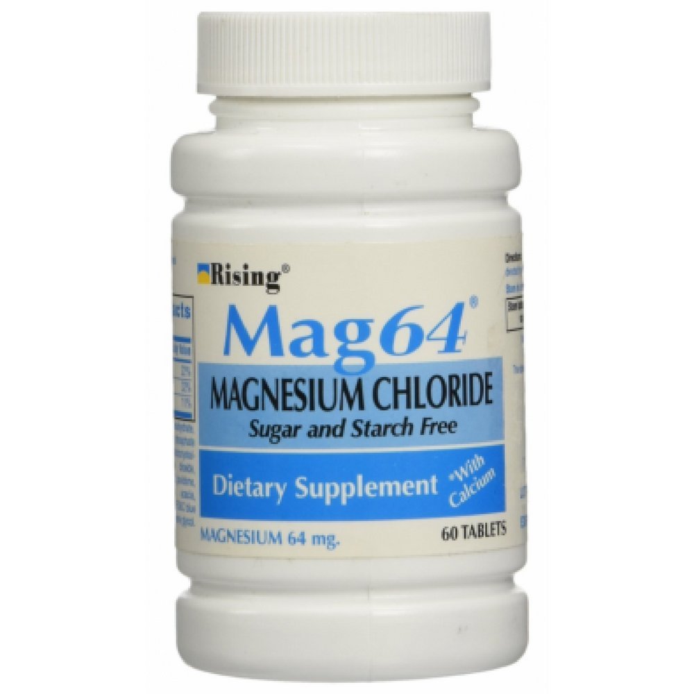 Chlorure de magnésium de Mag64 avec comprimés de calcium, 60 Nombre (paquet de 5)