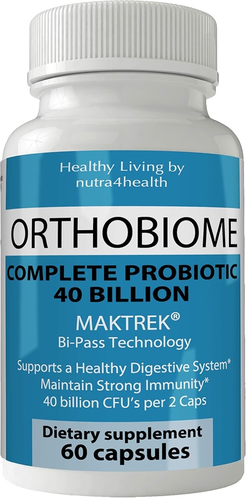 Orthobiome Complete Probiotic Pills Ortho Biome Capsules Formula Boost Métabolism Supplément pilules pour une meilleure digestion pour arrêter le gonflement, la constipation et soulager le gaz de flatulence