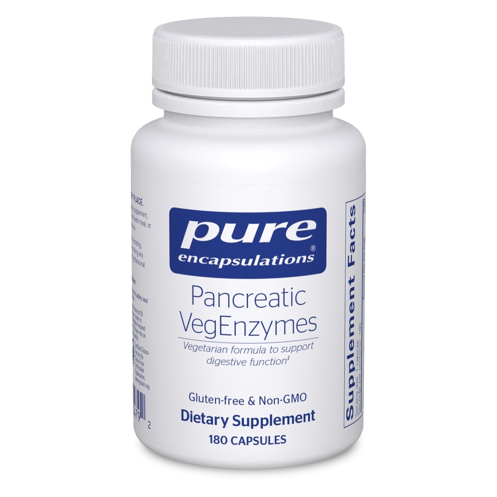 Pure Encapsulations Pancreatic VegEnzymes | Hypoallergene Ergänzung für Kohlenhydrat, Lipid und Protein Verdauung | 180 Kapseln