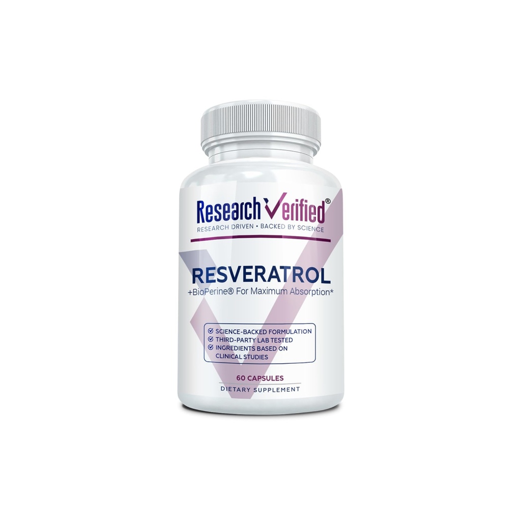Forschung Verifizierte Resveratrol - 98% Trans-Resveratrol 1000 mg, Anti-Aging Support - 1 Flasche - 60 Kapseln