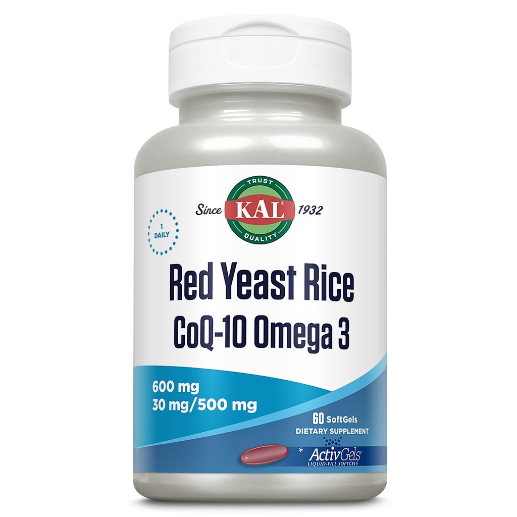 KAL Rote Hefe Reis COQ10 Omega 3, 60 Zähler
