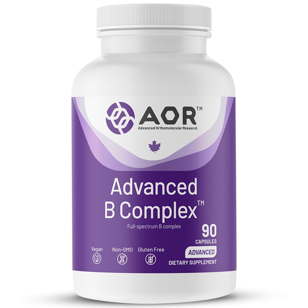 AOR, Advanced B Complex, Multivitamin Unterstützung für Energie, Stress und Stoffwechsel, Nahrungsergänzung, 90 Kapseln (90 Servierungen)