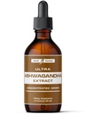 Ultra6 Nutrition Ashwagandha gouttes liquides - Suppléments bio Ashwagandha avec la teinture Rhodiola Rosea - Extrait de racine pour l'humeur et l'énergie - Supplément pour les hommes et les femmes