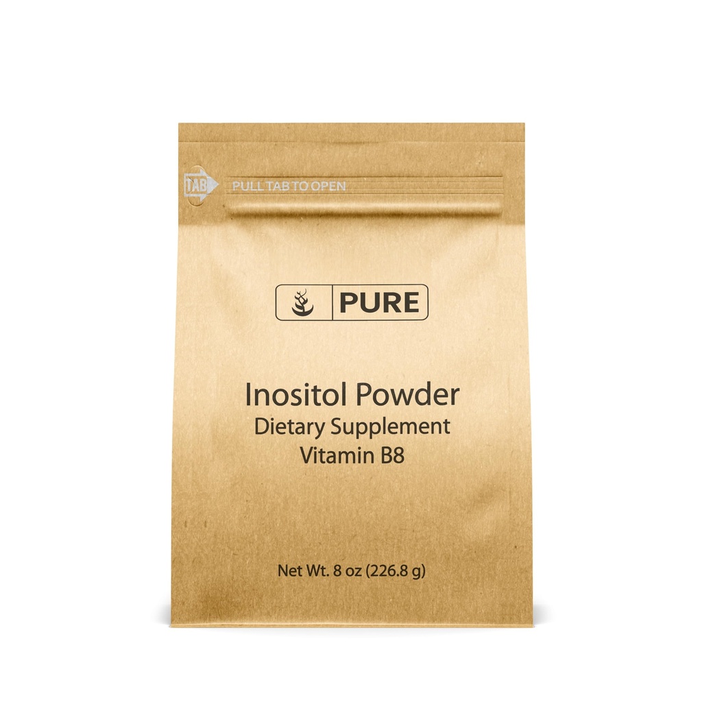 Ingrédients originaux purs Inositol (vitamine B8) Poudre (8 oz) Toujours pure, sans remplissage ou additifs, laboratoire vérifié