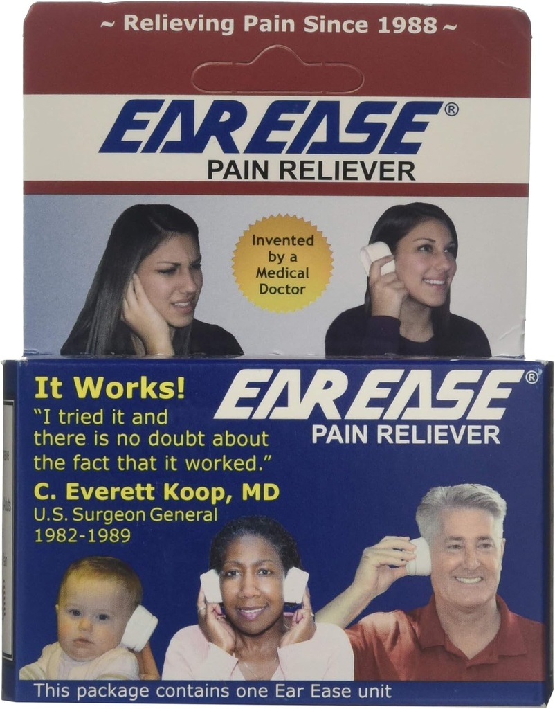 Schmerzlinderung für Erwachsene, Kinder & Senioren-Natural, Sicher, nicht-invasive, schnelles Wirken und effektives Earache Relief von Sinusdruck, Höhenänderungen, Schwimmen, Allergien, Kälte & Flut