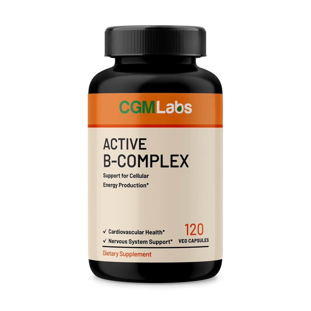Vitamin B-Komplex - Aktiv B1, B2, B3, B6, B12, Thiamin, Riboflavin, Niacin, Folate, Biotin, Pantothensäure, Inositol von CGM Labs
