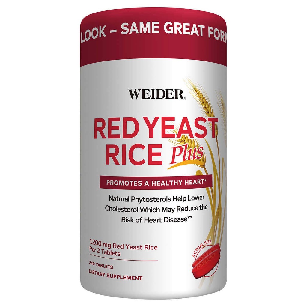 Weider Red Yeast Rice Plus 2-Pack mit Phytosterols 1200 mg pro 2 Tabletten (240 Tabletten X 2)
