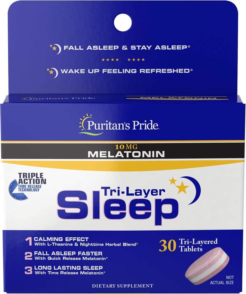 Puritan's Pride Tri-Layered Schlaftables, 30 Count