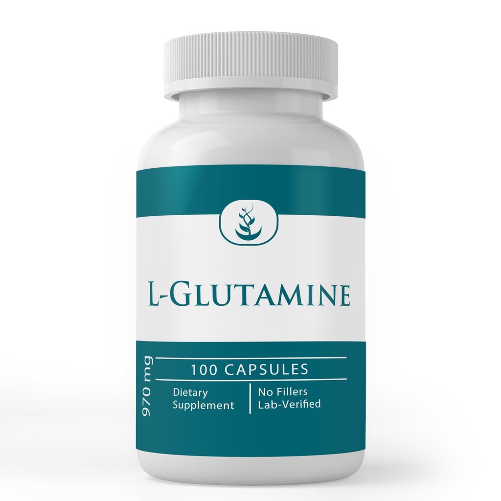 Ingrédients originaux purs L-Glutamine Acide amino naturel, sans OGM et sans gluten (100 capsules)