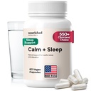 Nourri Natural - Capsules de calme et de sommeil pour le repos profond et la détente avec Ashwagandha, Camomile, Extrait de cerise de Tart, Passionflower, L-theanine, & Magnésium - 60 Capsules