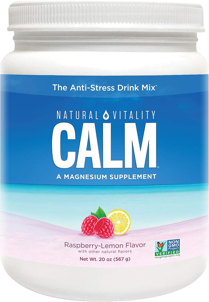Natürliche Vitalität Calm, Die Anti-Stress-Getränk-Mix, Magnesium-Ergänzungs-Pulver, Himbeer Zitronen - 20 Unze
