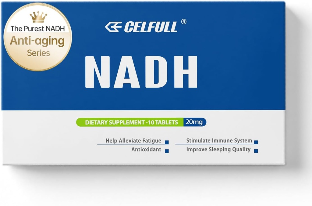 CELFULL NADH Ergänzung 40mg Enchance NMN Alternative NAD+ Ergänzung für Immununterstützung Anti-Aging Boost Brain Cognition & Chronic Fatigue Ergänzungen
