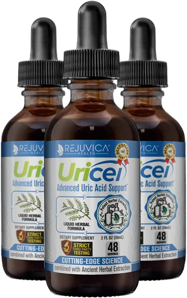 Uricel - Advanced Uric Acid Support & Cleanse Supplement - Flüssige Lieferung für bessere Absorption - Tart Cherry, Chanca Piedra, Celery Seed, Turmeric & More!