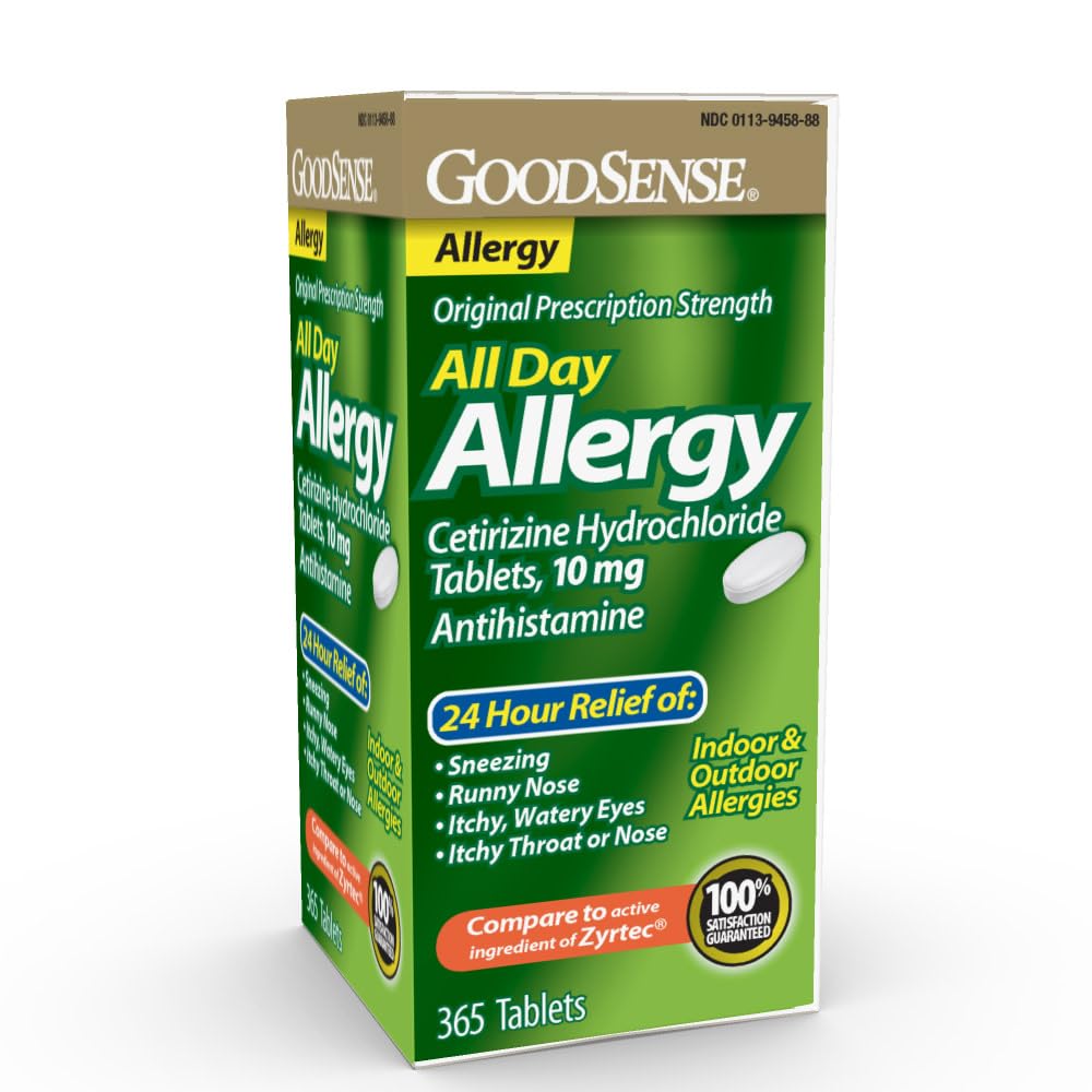 GoodSense All Day Allergy, Cetirizine Hydrochlorid Tabletten, 10 mg, Antihistamin, 365 Count