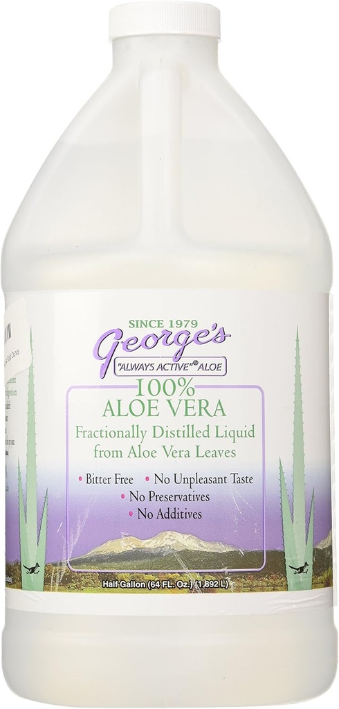 George's Aloe Vera Supplément Softgel, 64 Fluid Ounce, 100 % toujours actif Aloe Vera Liquide