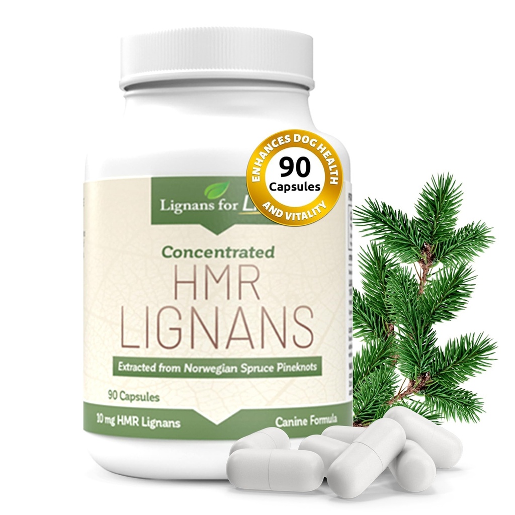 Lignans for Life HMR LIGNANS 10mg Kapseln - Perfekt für kleine Hunde Rassen - Vitamin für gesundes Tier | Multivitamin | Wellness Supplement | Nutritional