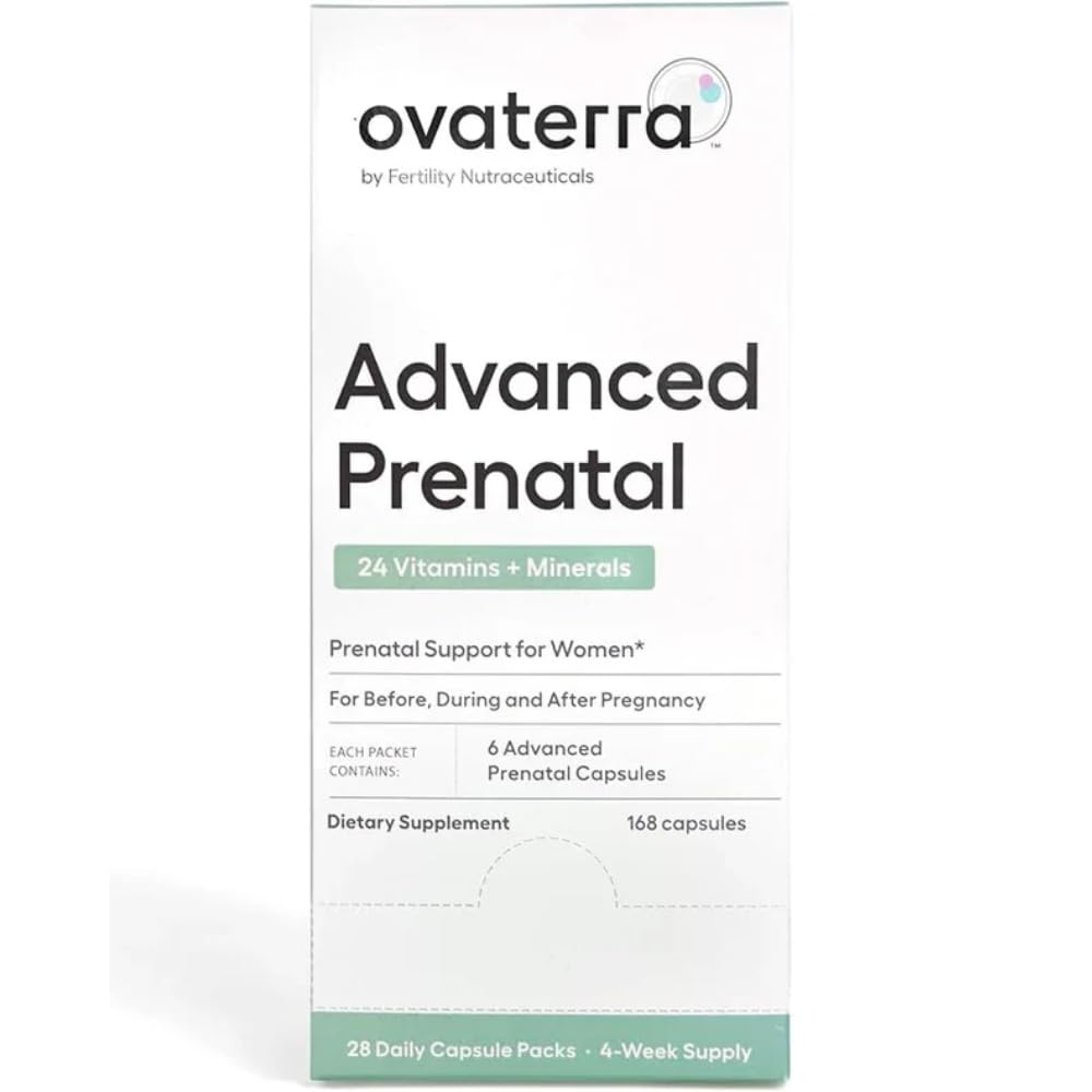 Ovaterra Advanced Prenatal Vitamine für Frauen mit 550mg Choline, Methylfolat, Chelat Iron & 24 Nährstoffe 168 Kapseln - 28 Tage Versorgung
