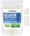 XPRS Nutra Größe 5 Leere Kapseln - 100 Graf Klare sehr kleine leere Gelatine Kapseln - Pillen DIY Kapsel Füllung - Füllbare Pille Gel Kapseln für Do-It-Yourself Vitamin Ergänzungen