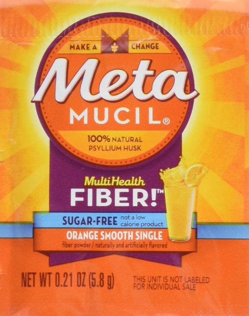 Metamucil - MultiHealth Fiber Singles Orange Glatte Sugar-Free, 0.21 Unze, Packung von 30