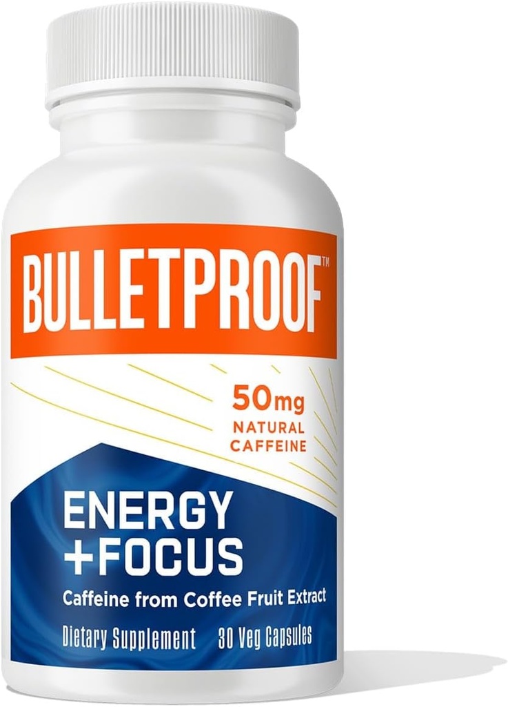Bulletproof Energy and Focus Capsules, 30 Count, natürliche Quelle von Koffein-Ergänzung für Gedächtnis und Klarheit (früher NeuroMaster)
