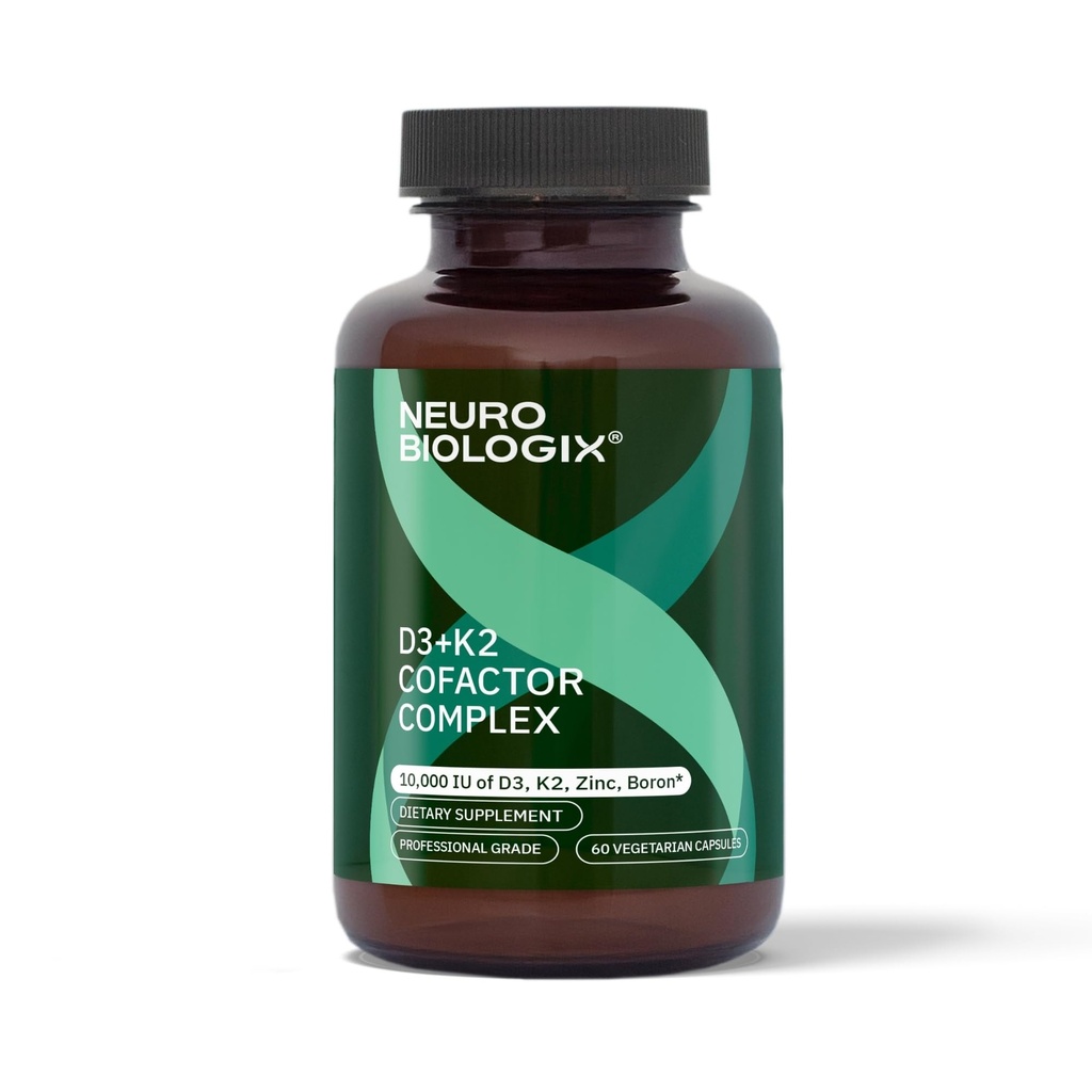 D3+K2 Cofactor Complex - Hilft, Vitamin D-Leistungen für Knochen, Herz- und Immununterstützung zu maximieren - Formuliert mit Vitamin D3, K2 (vitaMK7®), Zink & Boron zur Förderung einer effizienten Calciumverwertung – 60 Caps