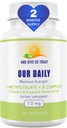 Unsere Daily Vites L-Methylfolate B Complex Cofactors & Essential Amino Acids (7.5mg) - Active Folate, Methylated B12 Methylcobalamin, B6 und Glycine - 60 Count