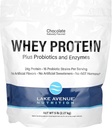 Lake Avenue Whey Protein + Probiotiques, Chocolat, 5 lb Pochette (2,27 kg), Nutrition