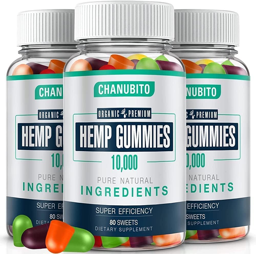 Hanfgummis (3 Packs) Bio Omega 3 6 9 Supplement Hohe Potenz - Schmerz, Schlaf, Stimmung - mit reinem Hanfölextrakt - Natürliche Essbare Gummy-Vegan, Non-GMO, Niedriger Zucker