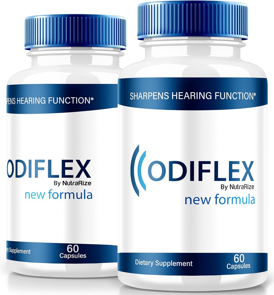 NutraRize (2 Pack) Odiflex Capsules, Premium-Ear Health Formula, All-Natural Supplement zum Schutz der inneren Ohr, offizielle Hörgerät Pillen, Odi Flex Bewertungen (120 Kapseln)