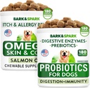 Dog Probiotics Chews + Omega 3 für Hunde Bundle - Gas, Durchfall, Verstopfung, Upset Stomach Relief + Allergy und Itch Relief - Verdauungsenzyme + Präbiotika + Omega 3 - Haut- und Mantelunterstützung