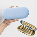 Dosey 7 Day Pill Compact Travel Pill Organizer - Pillen-Gehäuse mit 7 Pillen-Komponenten für die Medizin Lagerung & Schutz – Stylish & Elegant Medication Organizer mit Spiegel (blau)