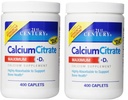 21st Century Calcium Citrate Plus D Maximum Caplets, 400 Count (Pack von 2)