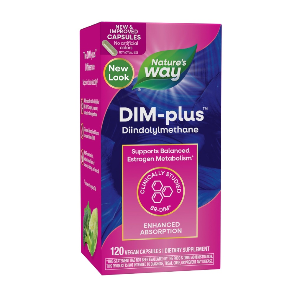 Nature's Way DIM-Plus, DIM Supplement, unterstützt Balanced Estrogen Metabolism*, unterstützt Estrogen Hormon Balance*, Diindolylmethan, 120 Vegan Kapseln