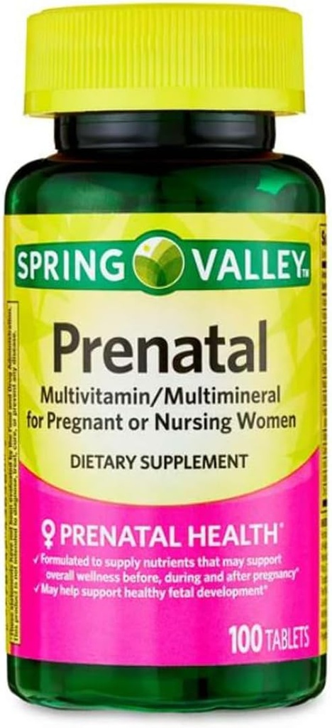 Prenatal Multivitamin/Multimineral für schwangere und stillende Frauen Nahrungsergänzungsmittel Tabletten, 100 Zähler