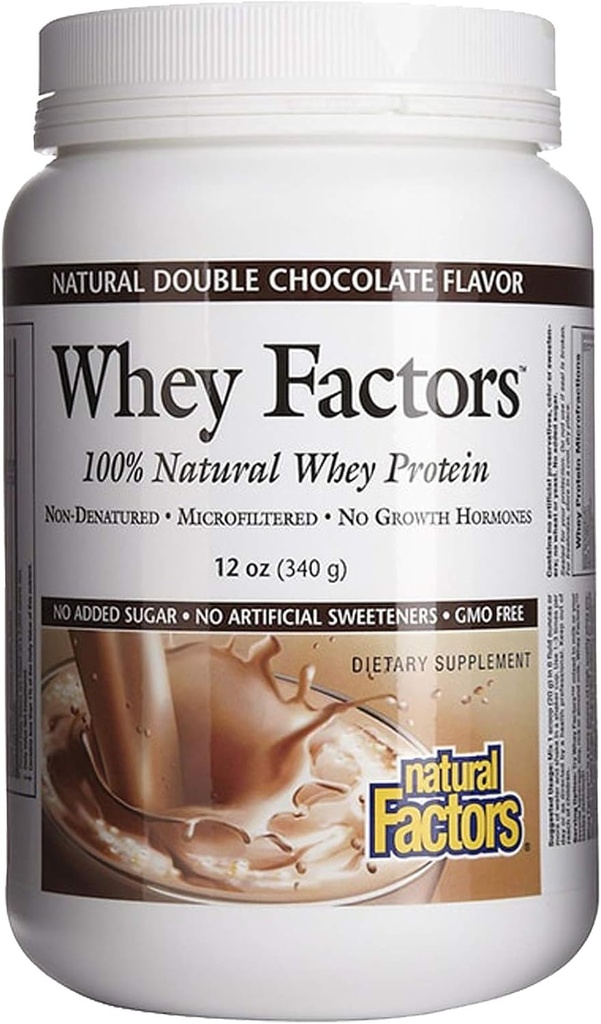 Whey Factors von natürlichen Faktoren, Gras Fed Whey Protein Konzentrat, Aids Muskelentwicklung und Immungesundheit, Doppelschokolade, 12 Oz
