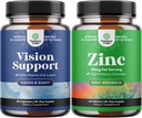 Bundle der vollständigen Eye Health Supplement für Erwachsene für Vision Dry Eyes Druck und blauen Lichtschutz und Zink-Komplex für Immunsystem und Zink