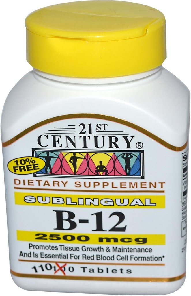21ème siècle, B-12, 2500 mcg, 110 comprimés - 2pc