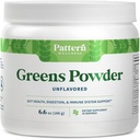 Muster Wellness Greens Powder Superfood – mit Antioxidans, Verdauungsenzym, Fiber, Probiotic & Adaptogen Blends – unterstützt Gut, Verdauungs- und Immungesundheit – 30 Servierungen - 6.6 Unze (Unflavored)