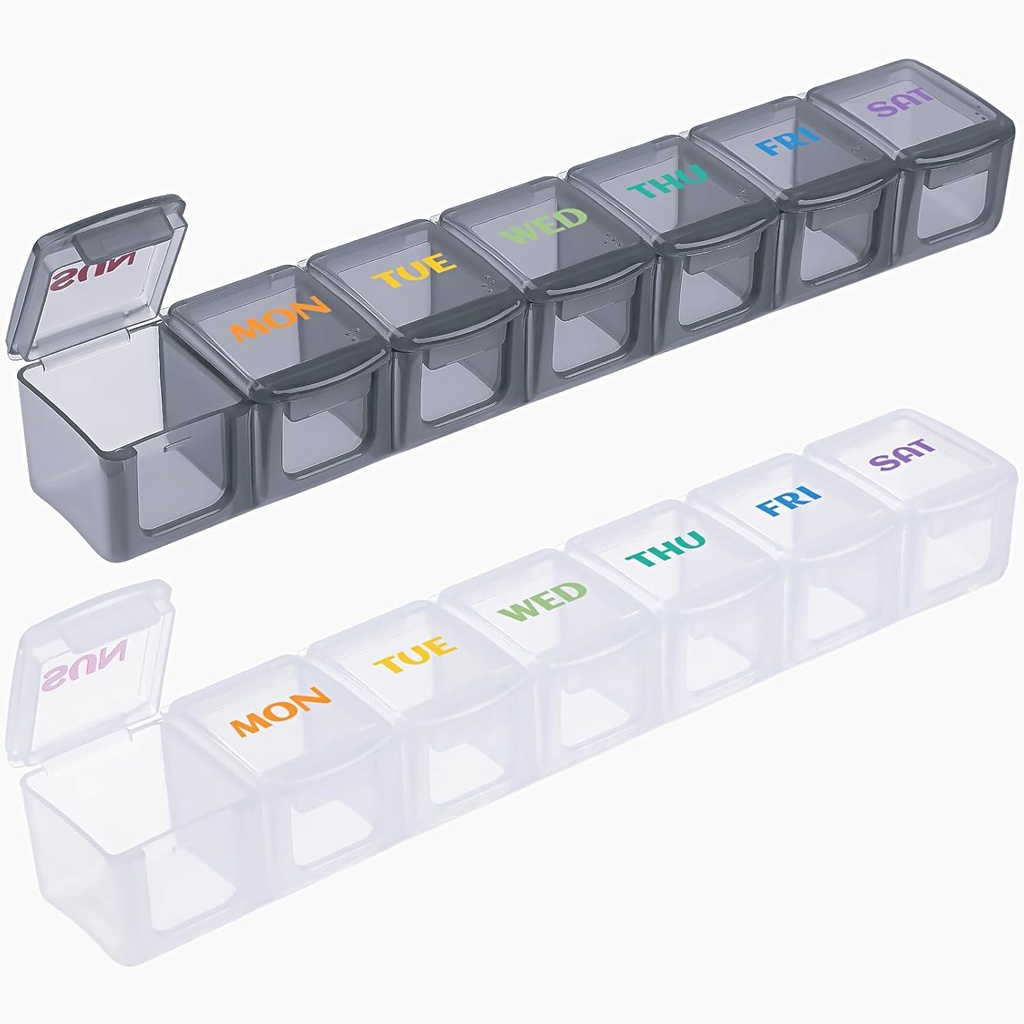 VICASKY 7 Tage 3 mal eine Tag-Pille Organizer: 7 Komponenten, Portable, Reminder, persönliche Pillenspender