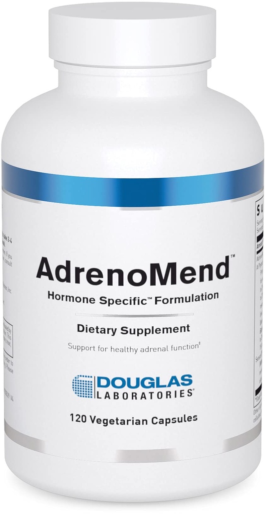 Douglas Laboratories AdrenoMend - Rhodiola Kräuterergänzung - Adrenal Support - Mit Ashwagandha, Bacopa Monnieri, & andere Adaptogene - Non-GMO - 120 Vegetarische Kapseln
