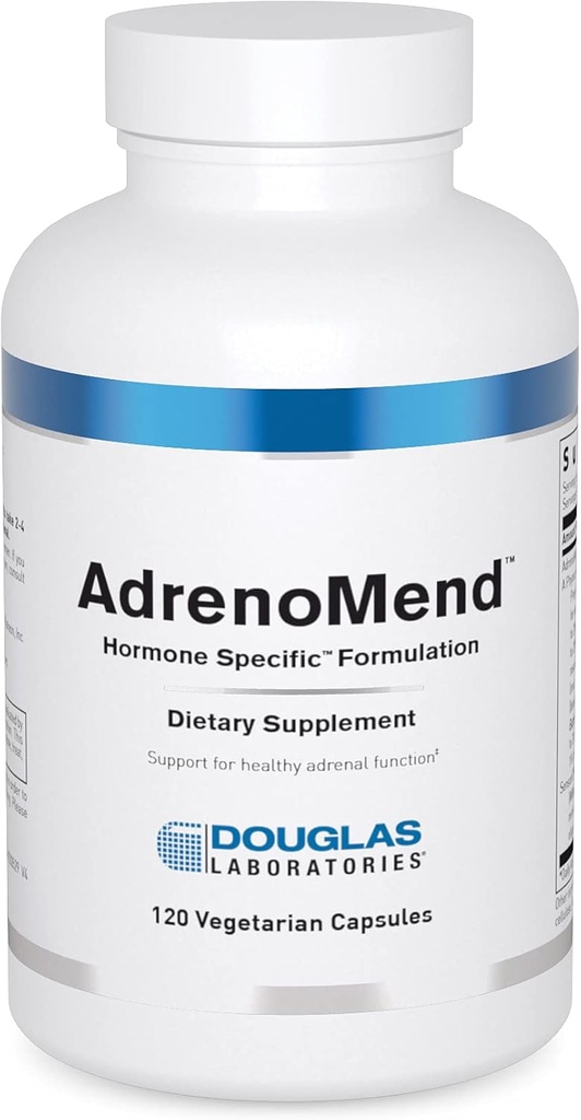 Douglas Laboratories AdrenoMend - Rhodiola Kräuterergänzung - Adrenal Support - Mit Ashwagandha, Bacopa Monnieri, & andere Adaptogene - Non-GMO - 120 Vegetarische Kapseln