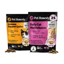 Cat Multivitamines + Immununterstützung Lysine Dual Texture Chew Supplement Bundle - Unterstützt Gesamte Immungesundheit, Gelenke, Haut & Coat und Cat Allergy Relief - Niesen, Runny Nose