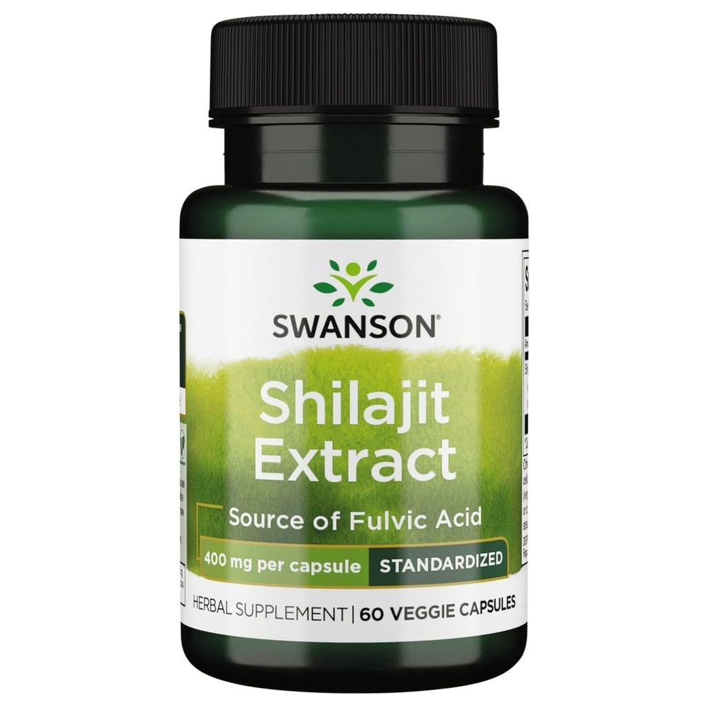 Swanson Shilajit Extract - Kräuterergänzung Förderung von Zellwachstumsunterstützung - Natürliche Formel für allgemeine Wellness - (400 Milligramme 60 Veg Kapseln)