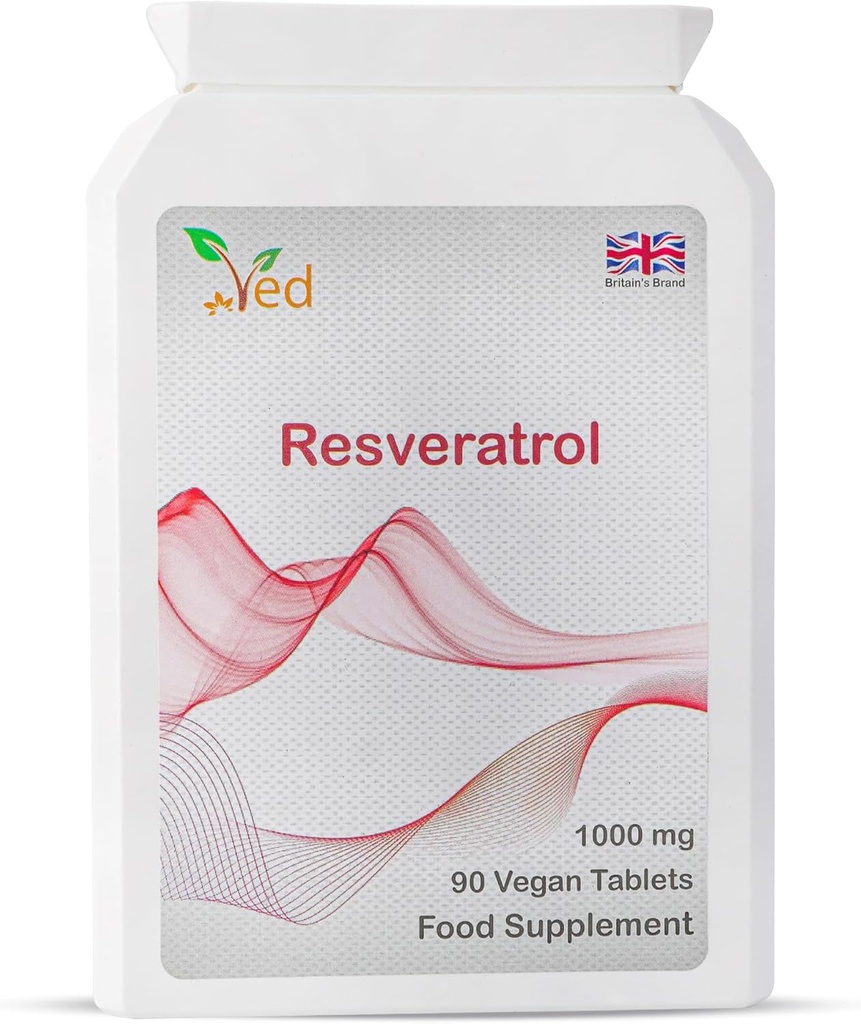 Ved RESVERATROL 1000 mg 90 Tablet, Potent Antioxidantien &, fördert Anti-Aging, Herz-Kreislauf-Unterstützung, 90 Tage Versorgung pro Flasche.