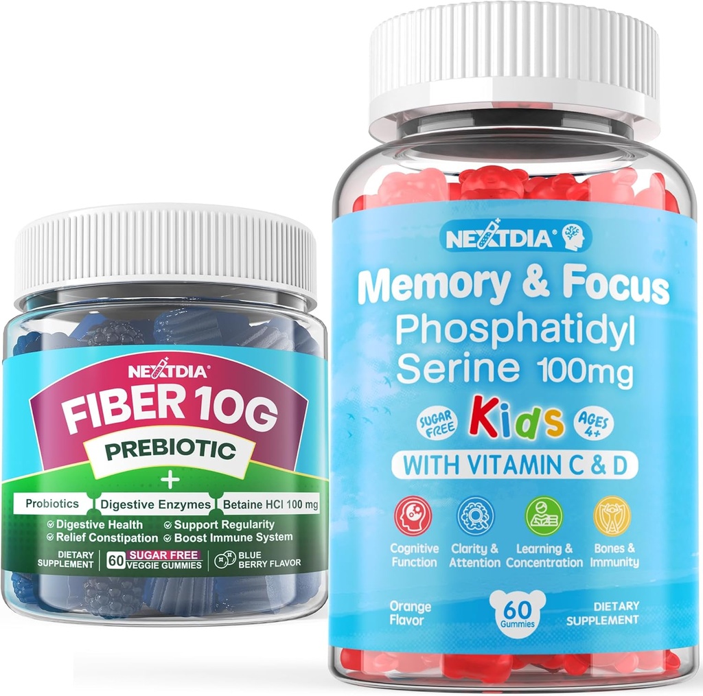 Sugar Free Phosphatidylserine Gummi für Kinder + Fiber Gummies für Erwachsene