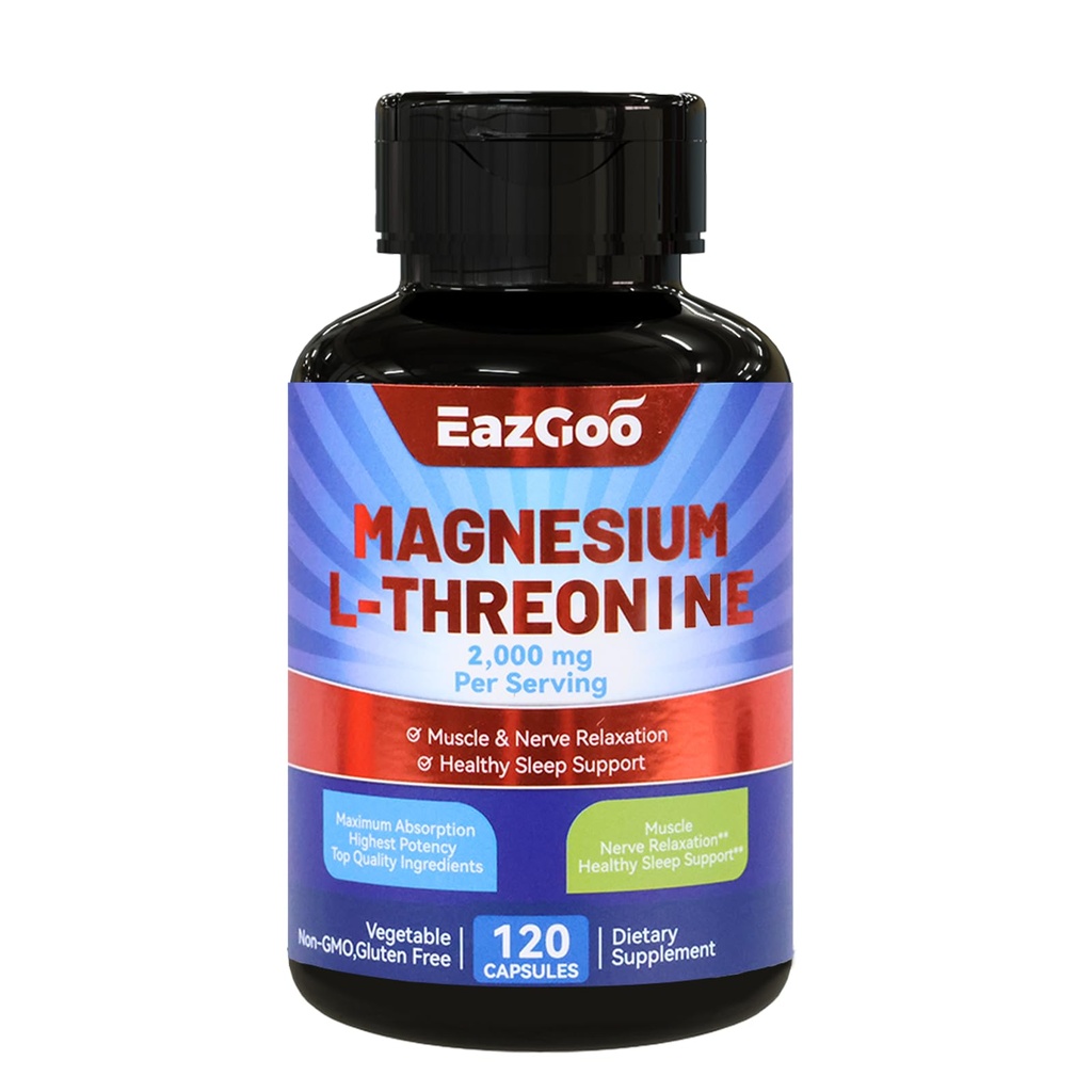 Magnesium L-Threonin Supplement, Mineral Magnesium Supplement, Magnesium L-Threonin 2000mg, 120 Kapseln
